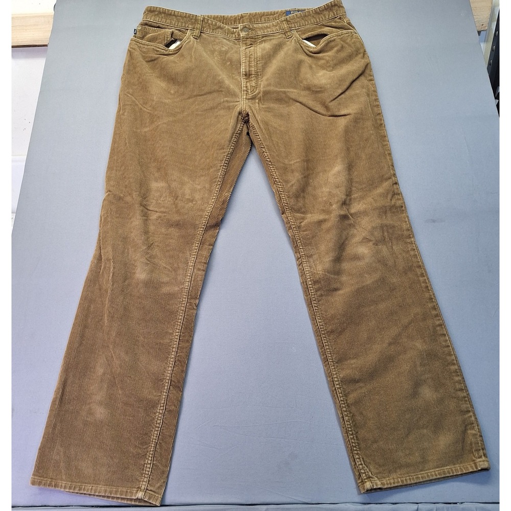 Polo Ralph Lauren Mens 40x32 Brown Corduroy Stretch Straight Fit Pants 1021